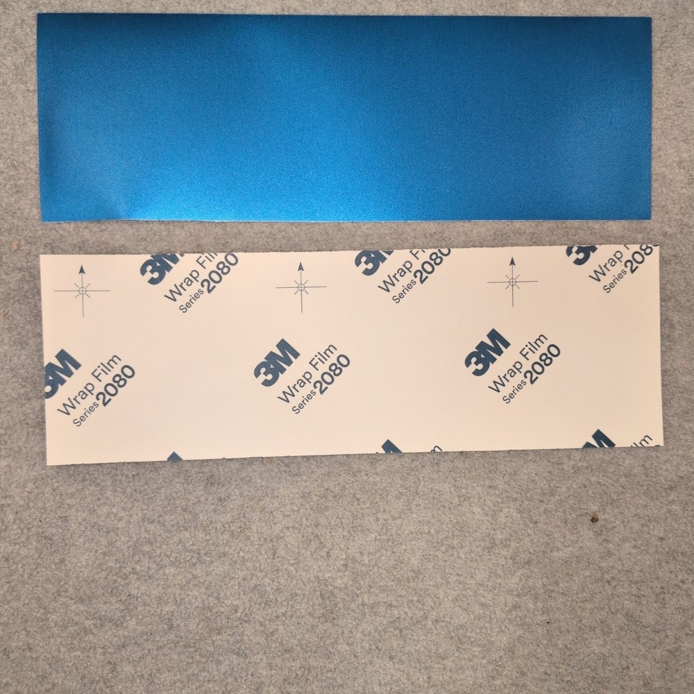 3M 2080 Satin S347 Perfect Blue Metallic Blue Vinyl Wrap 12x4" Strips (4 Pack) - Picture 3 of 5